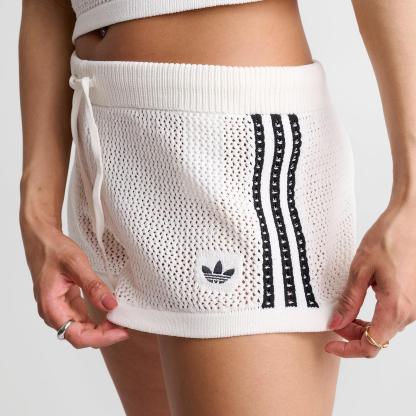 Women's adidas Originals Knitted Crochet Shorts - Off White - view 5