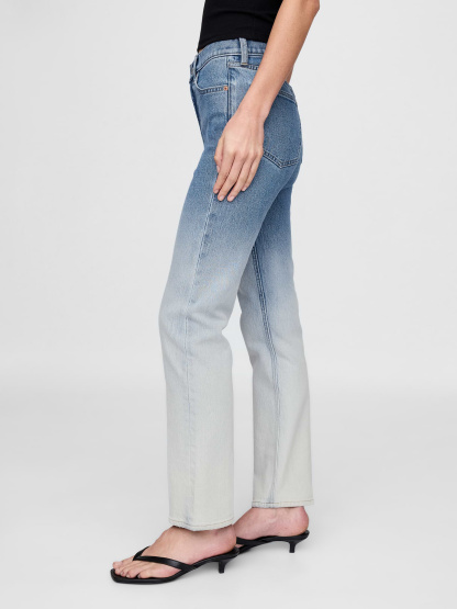 High Rise '90s Slim Straight Jeans - Blue ombré