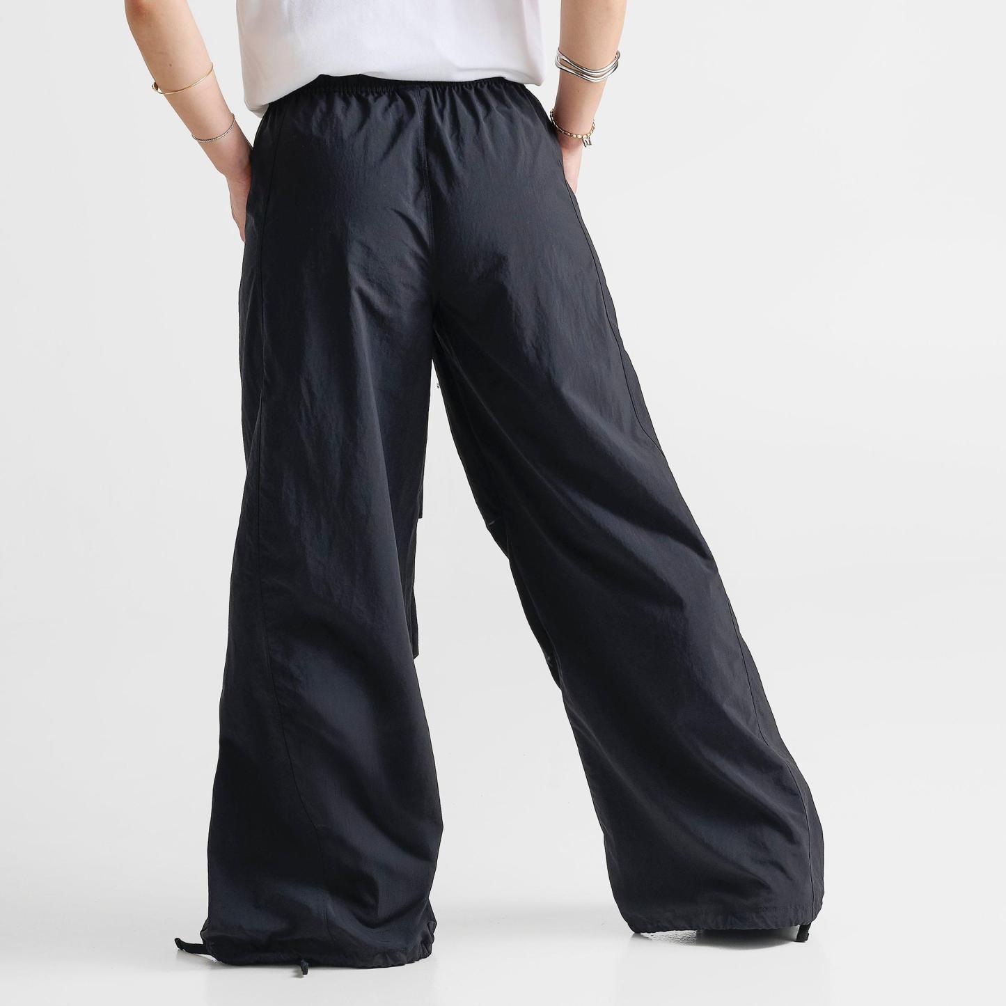 Women's Nithtke Sportswear Loose Mid-Rise Structured Pants - Black/Sail