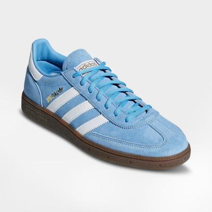 Men's adidas Originals Handball Spezial Casual Shoes - Part 1 - Light Blue/White/Gum - Both shoes facing left