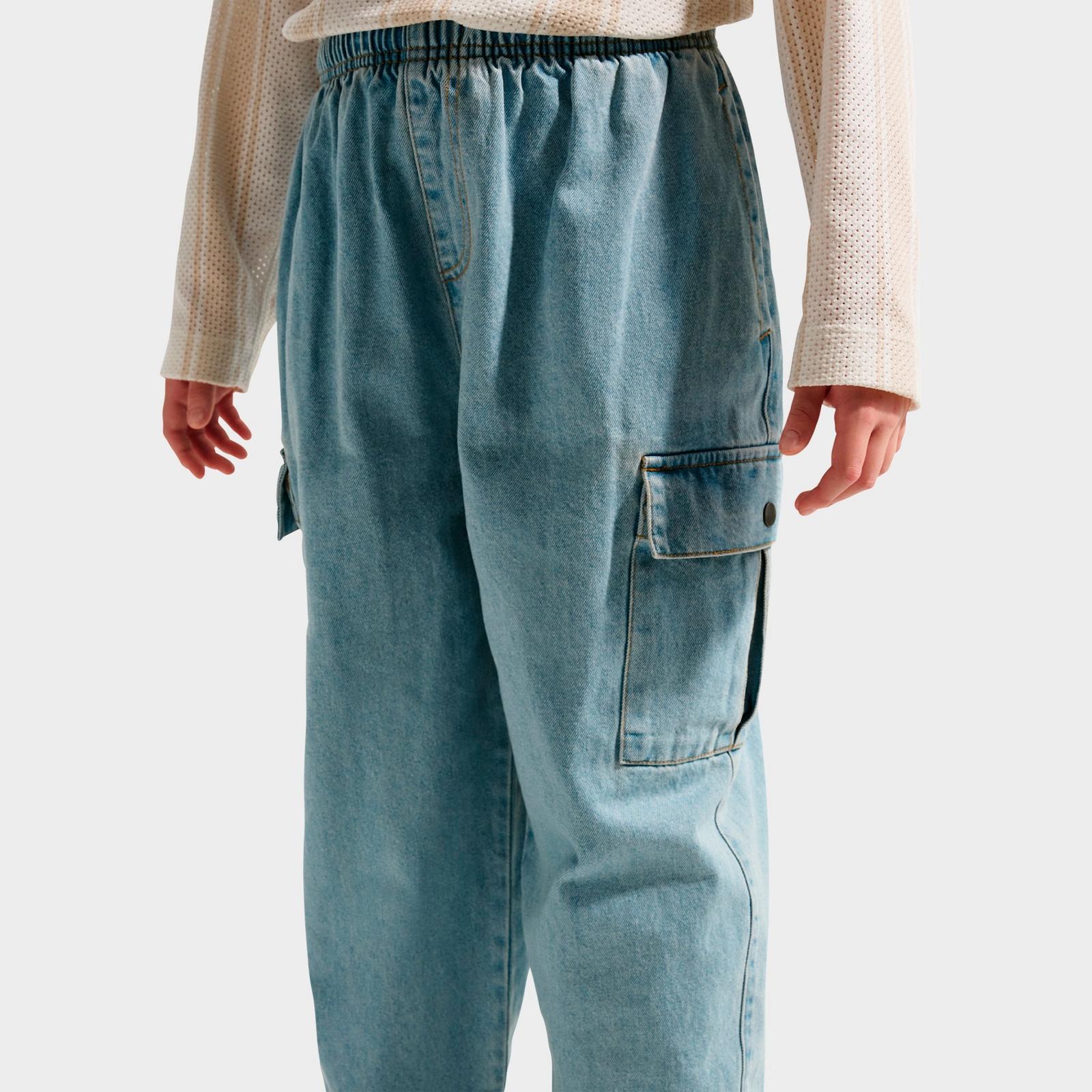 Big Kids' Nike Sportswear Collection Denim Cargo Pants - Light Armory Blue/Wheat