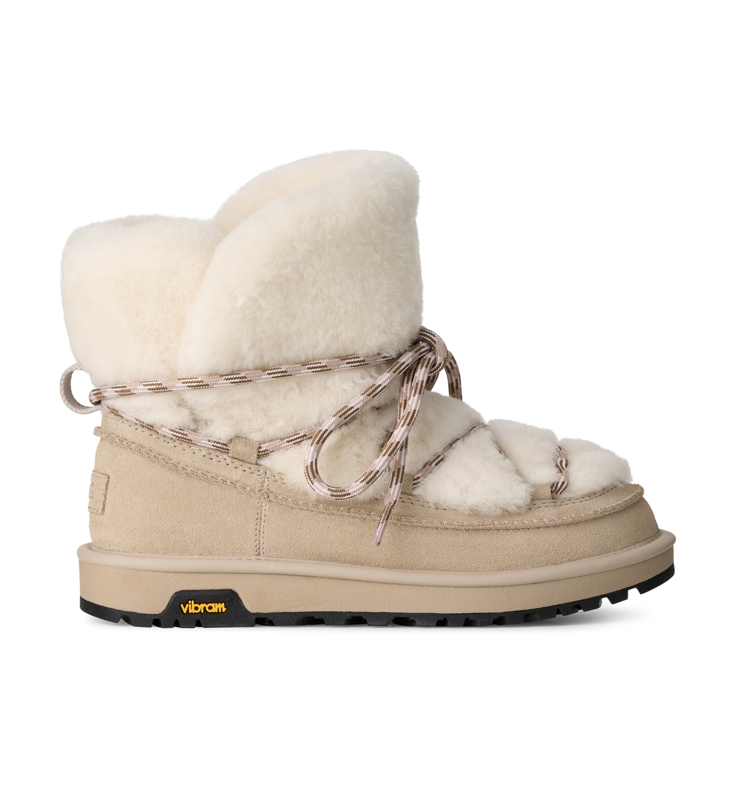 UGG® Women's Classic Tread Fluffed Sheepskin Lace-Up Boots - Moonlight
