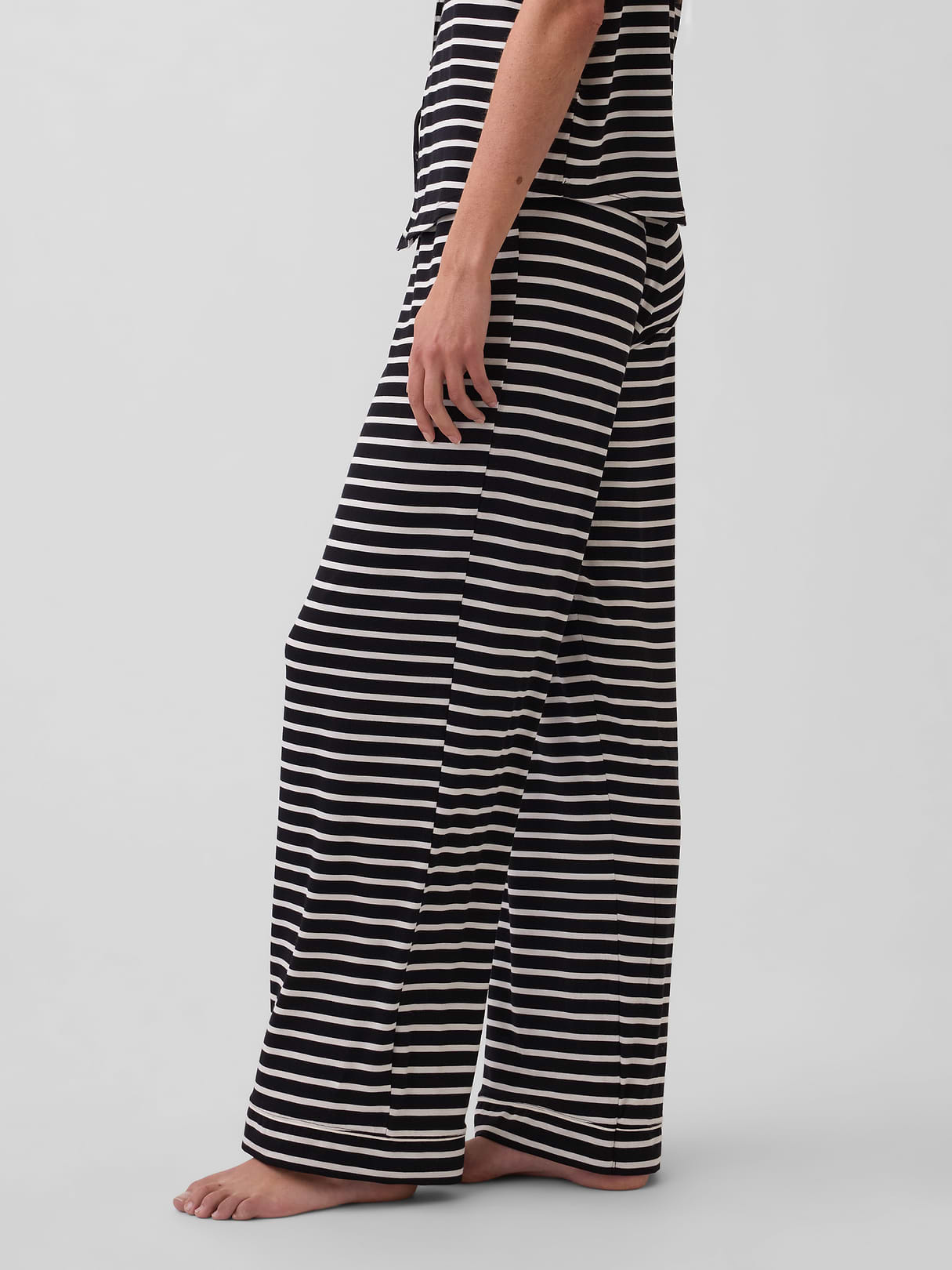 SoftMade Modal PJ Pants - Black & white stripe