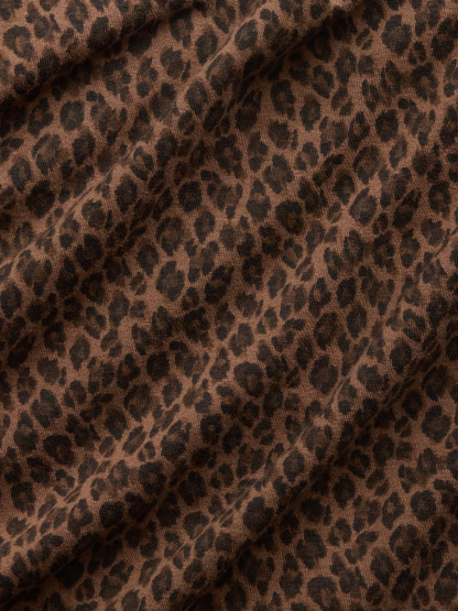 CloseKnit Jersey Scoop-Back T-Shirt - Leopard brown print
