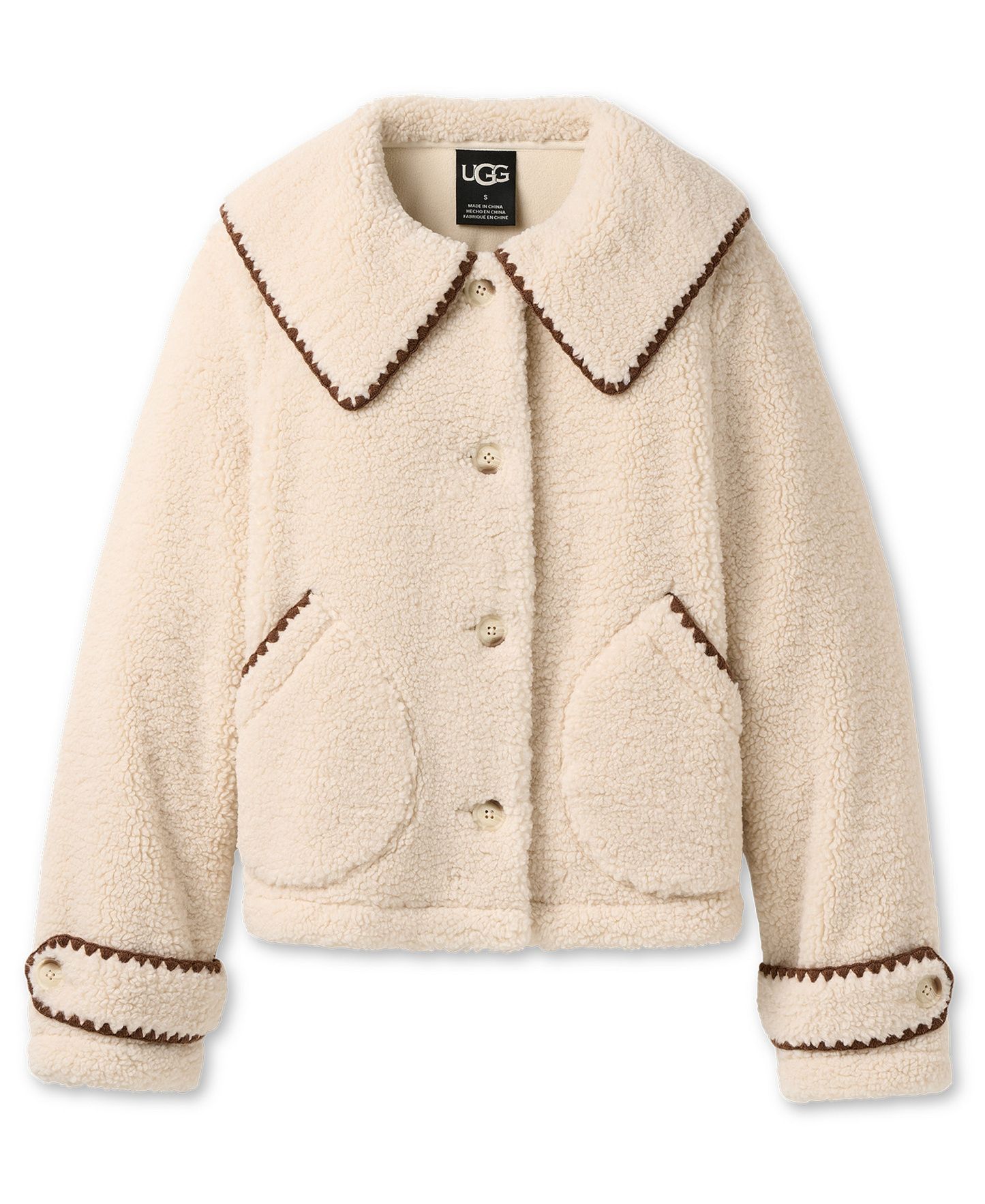 UGG Women's Nikia Relaxed-Fit Collared Neck Jacket - Cream