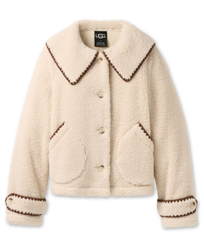 UGG Women's Nikia Relaxed-Fit Collared Neck Jacket - Cream