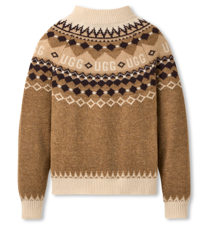 UGG Women's Braylee Uggisle Crewneck Sweater - Coffee Grounds Heather