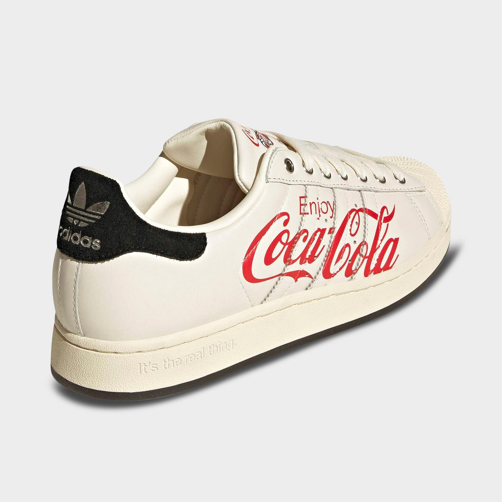 Men's adidas Originals x Coca-Cola Superstar II Casual Shoes - White/Cream/Red - view 4