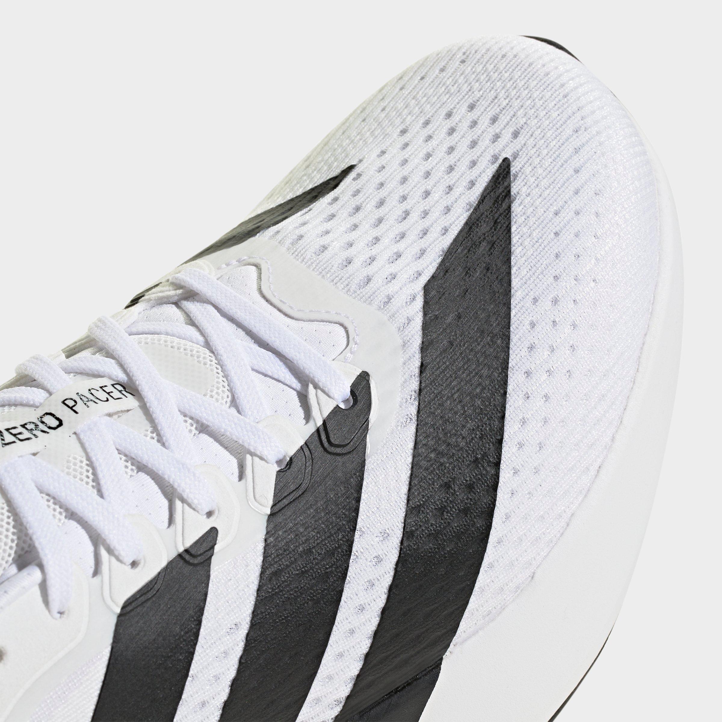 Men's adidas Adizero Pacer Running Shoes - Cloud White/Core Black/Crystal White - Detail shot
