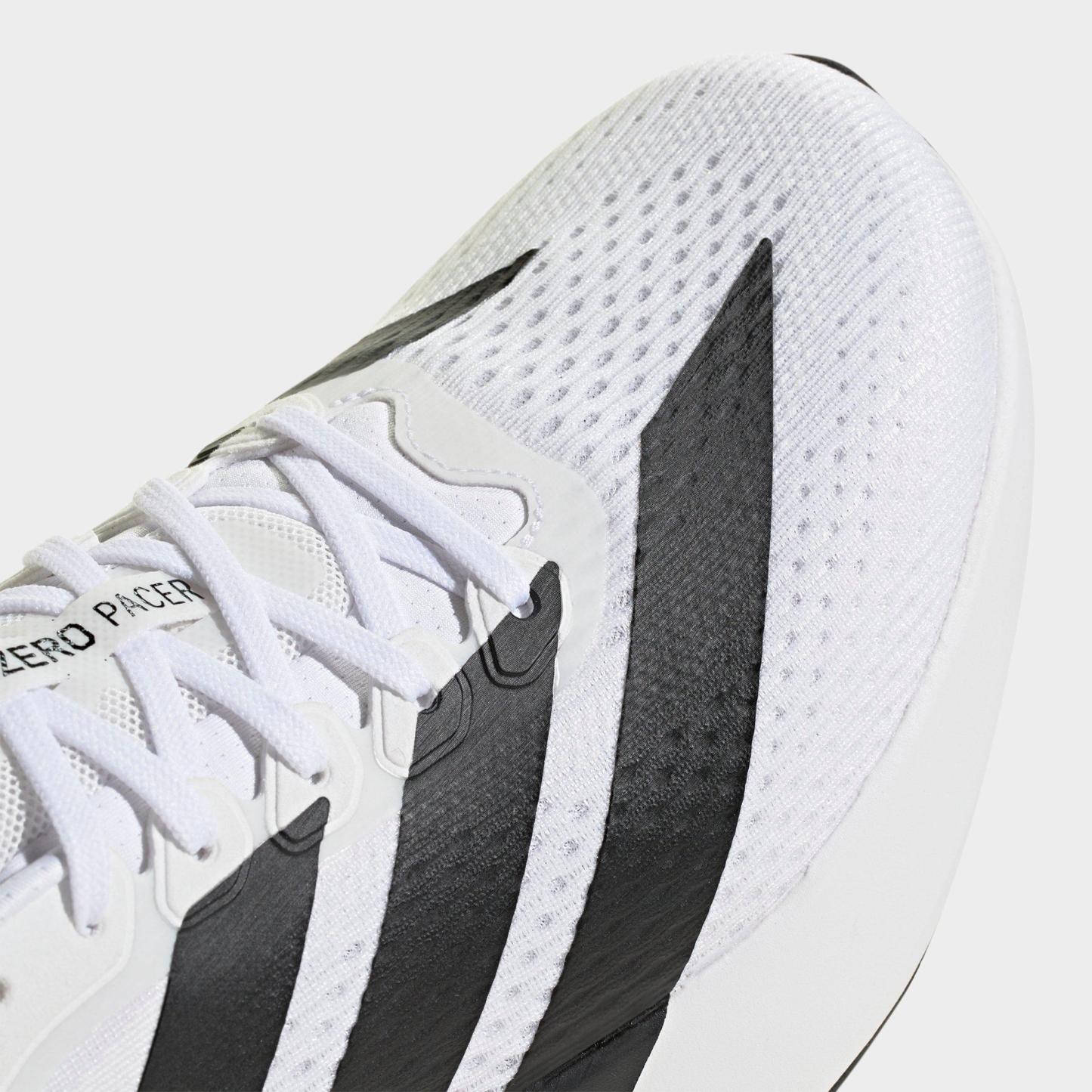 Men's adidas Adizero Pacer Running Shoes - Cloud White/Core Black/Crystal White - Detail shot