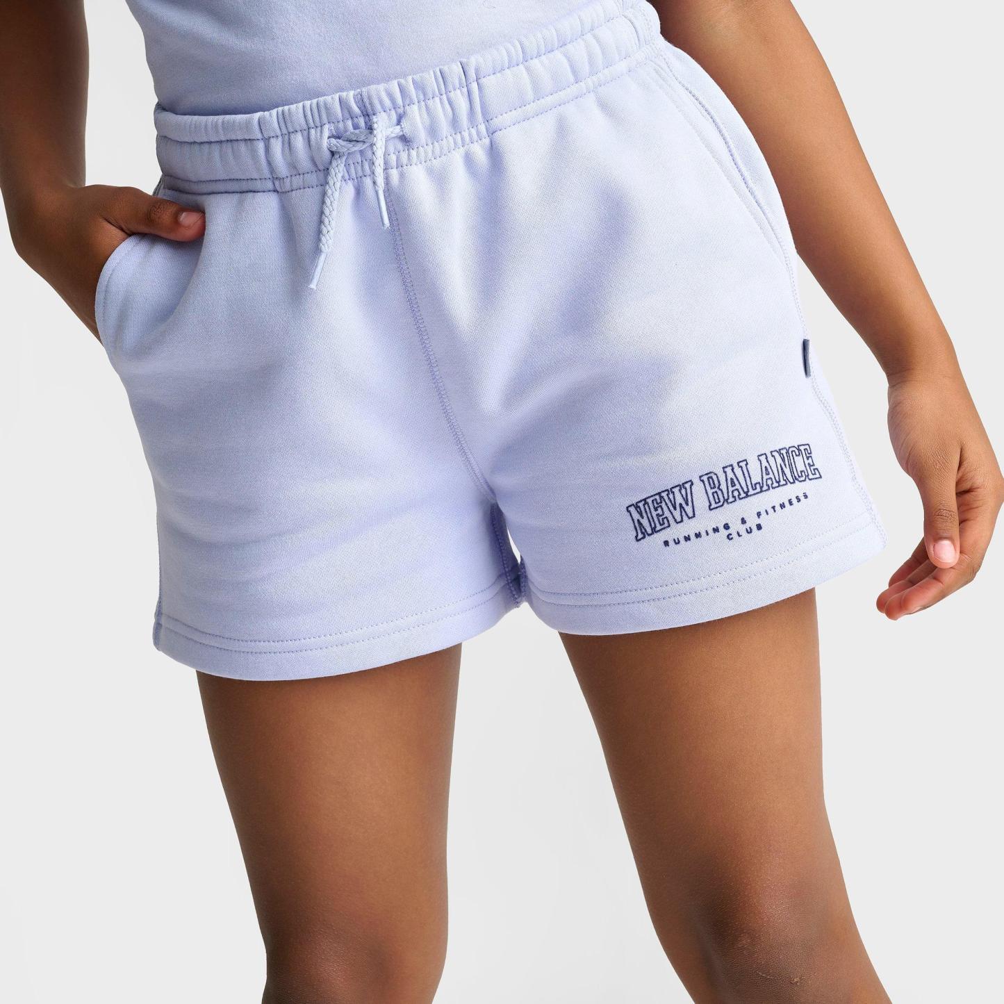 Girls' Big Kids' New Balance Arch Logo Fleece Shorts - Daybreak - view 5