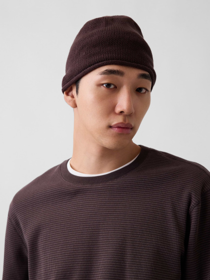 100% Cotton Beanie - Terra brown