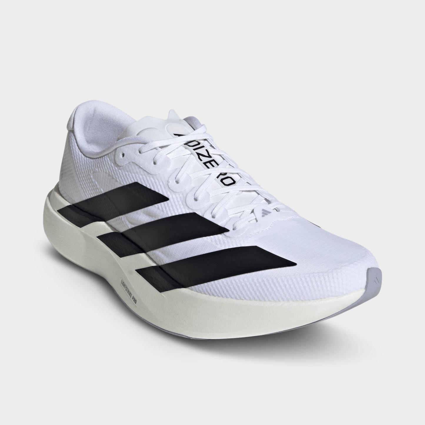 Men's adidas Adizero EVO SL Woven Running Shoes - Part 1 - Cloud White/Core Black/Dash Grey - Both shoes facing left