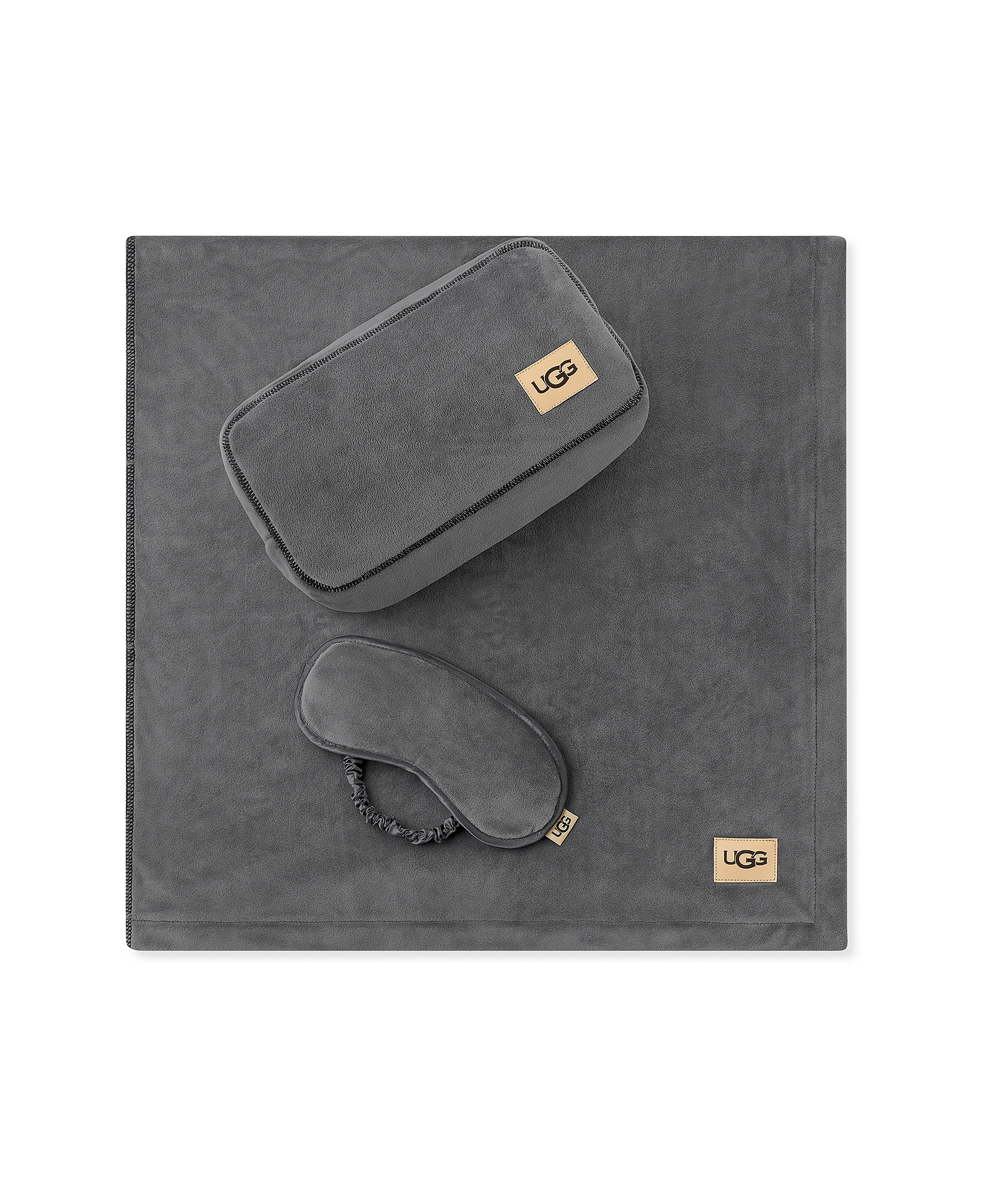 UGG® Raegan 3-Piece Throw, Eye Mask and Case Gift Set - Chestnut