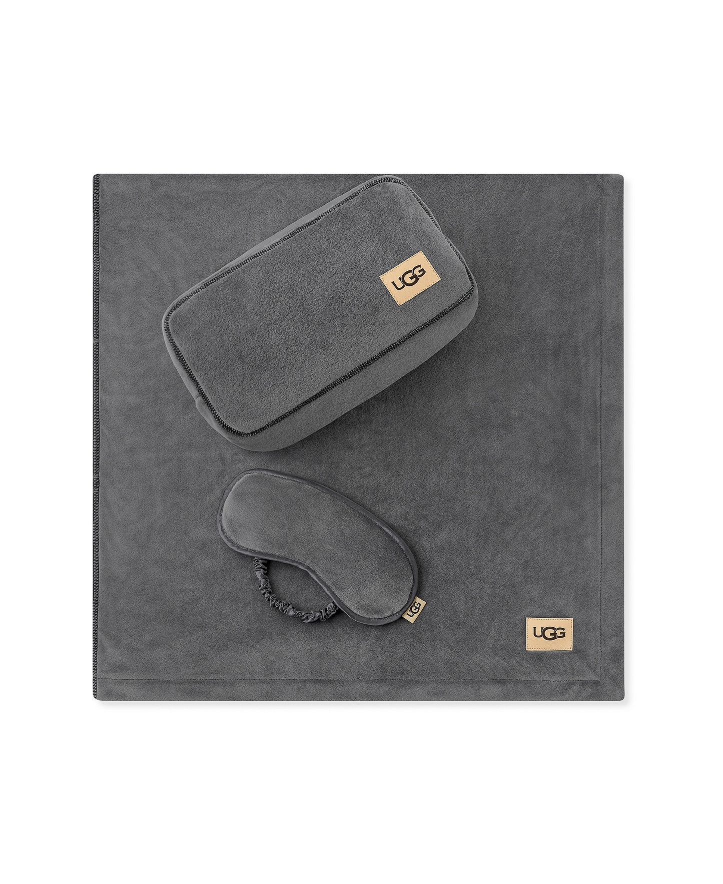 UGG® Raegan 3-Piece Throw, Eye Mask and Case Gift Set - Chestnut