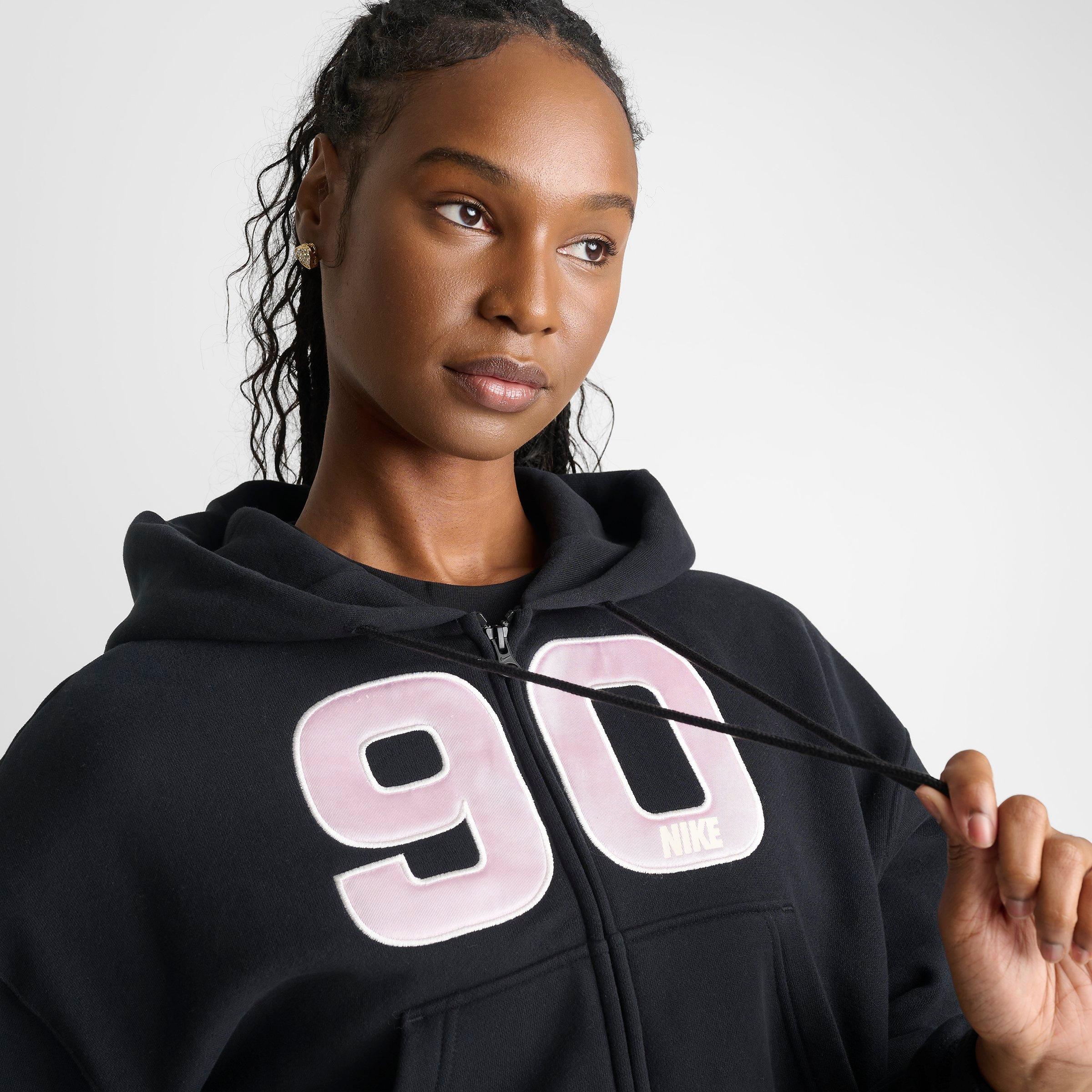 Women's Nithtke Studio Fleece Medium-Weight "90" Oversized Cropped Full-Zip Sweatshirt - Black