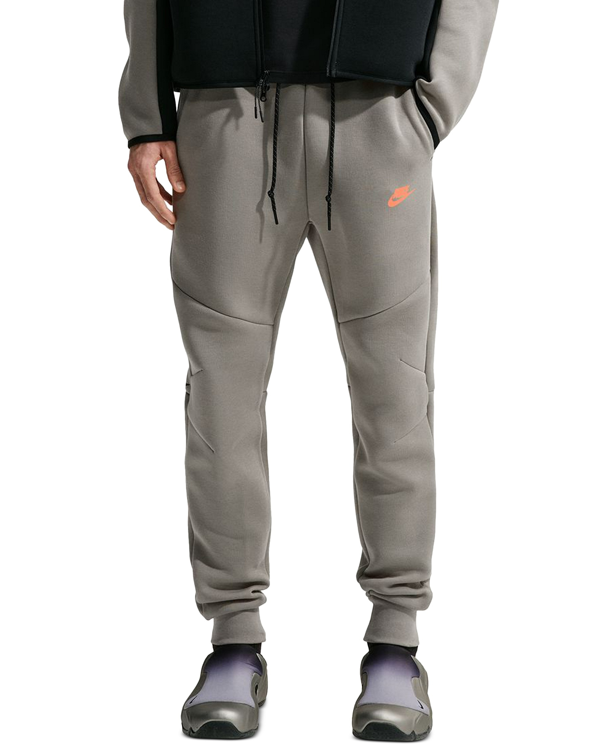 Nike Men's Tech Fleece Drawstring Joggers Pants - Light Army/Total Orange