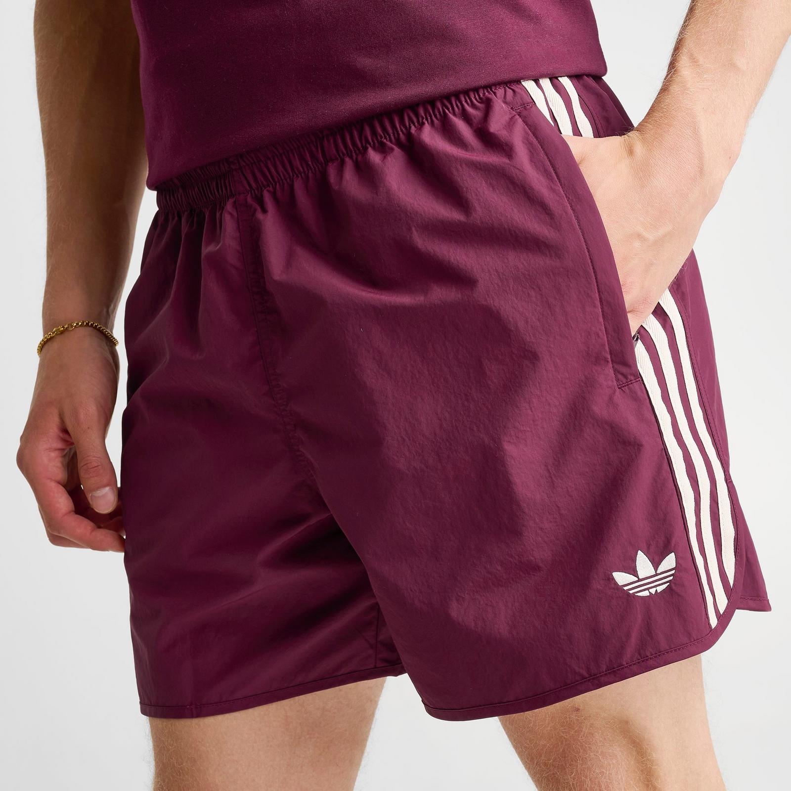 Men's adidas Originals adicolor Sprinter Shorts - Maroon/Wonder White - view 5