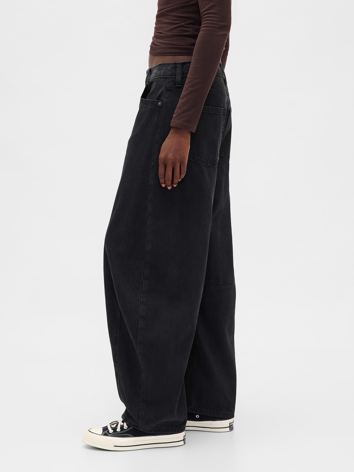 High Rise UltraSoft Crossover Horseshoe Jeans - Black wash