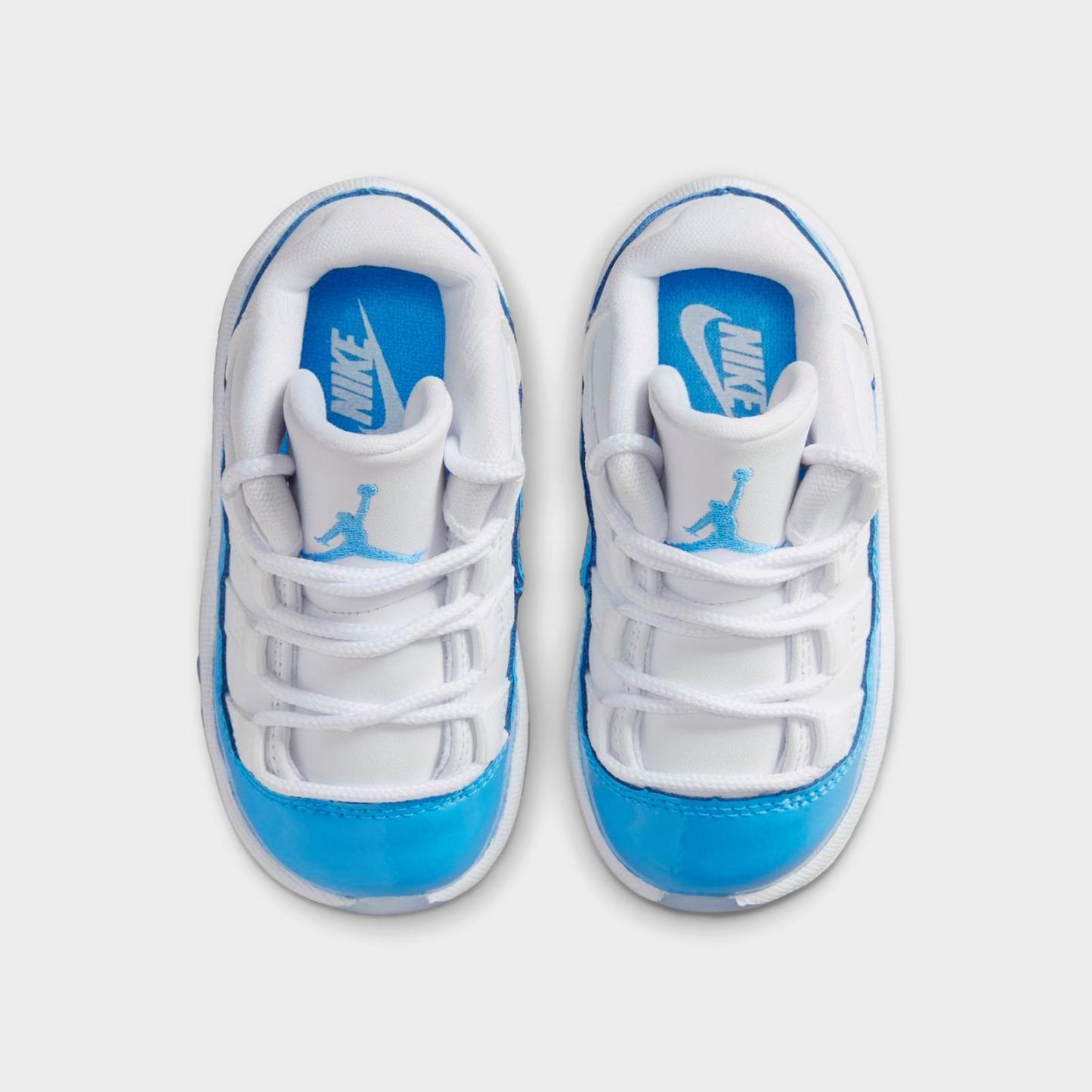 Kids' Toddler Air Jordan Retro 11 Low Basketball Shoes - White/University Blue/Black - view 5
