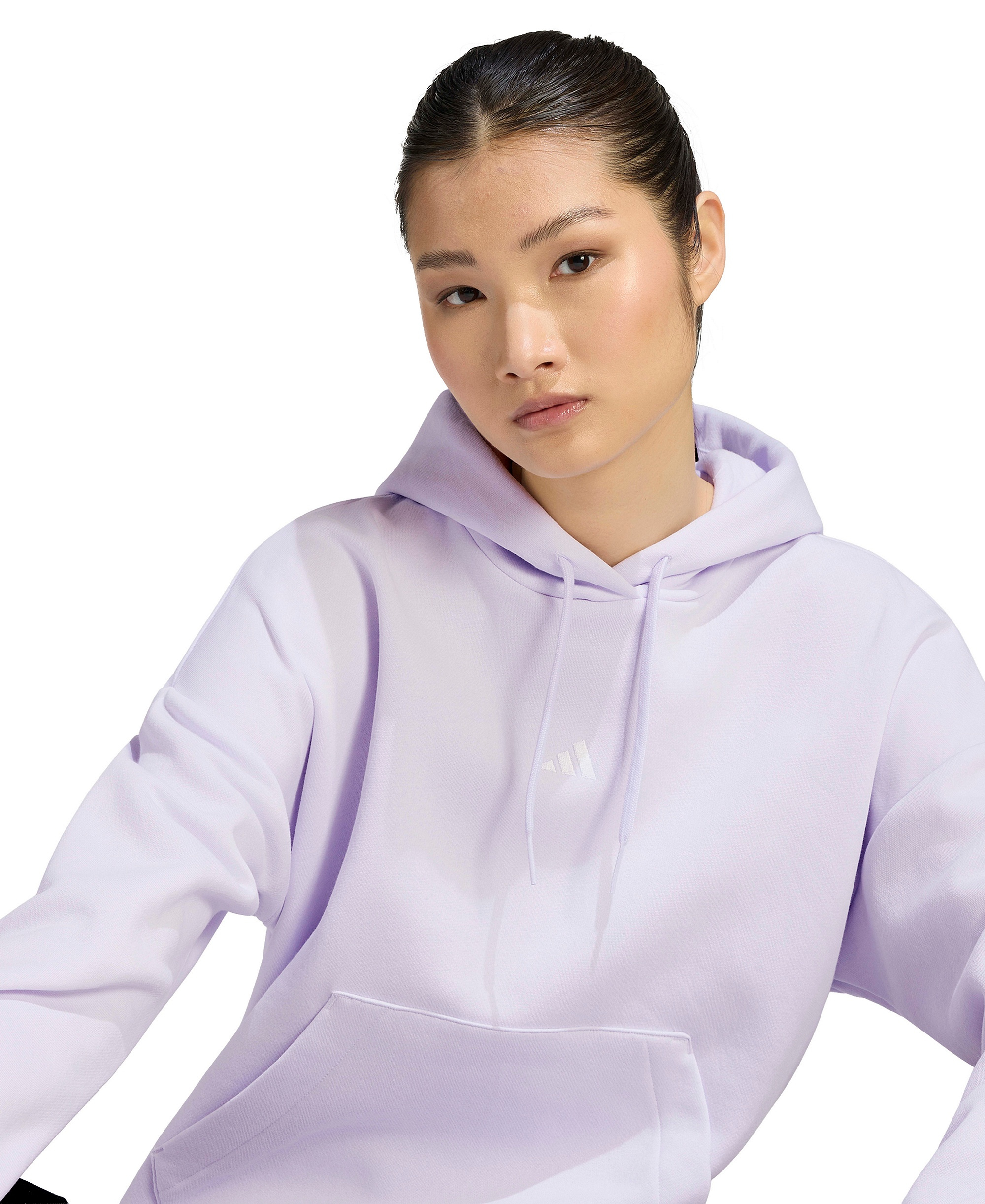 adidas Women's Essentials Long-Sleeve Logo Hoodie - Frozen Purple/White