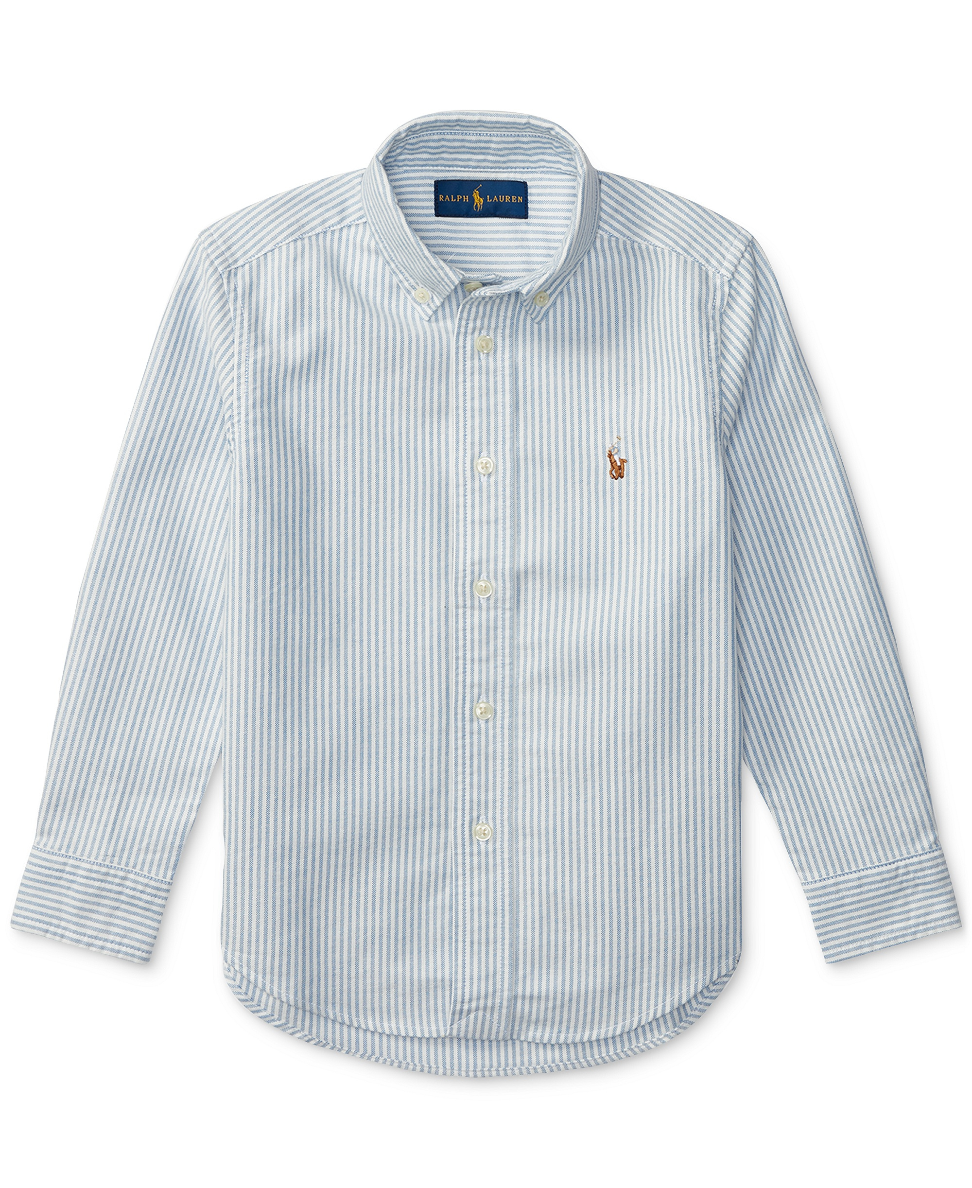 Polo Ralph Lauren Boys' 2T-7 Cotton Oxford Shirt - Light Blue Stripe