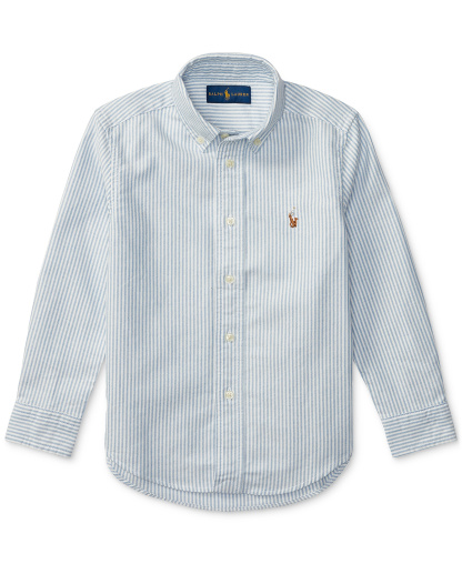 Polo Ralph Lauren Boys' 2T-7 Cotton Oxford Shirt - Light Blue Stripe
