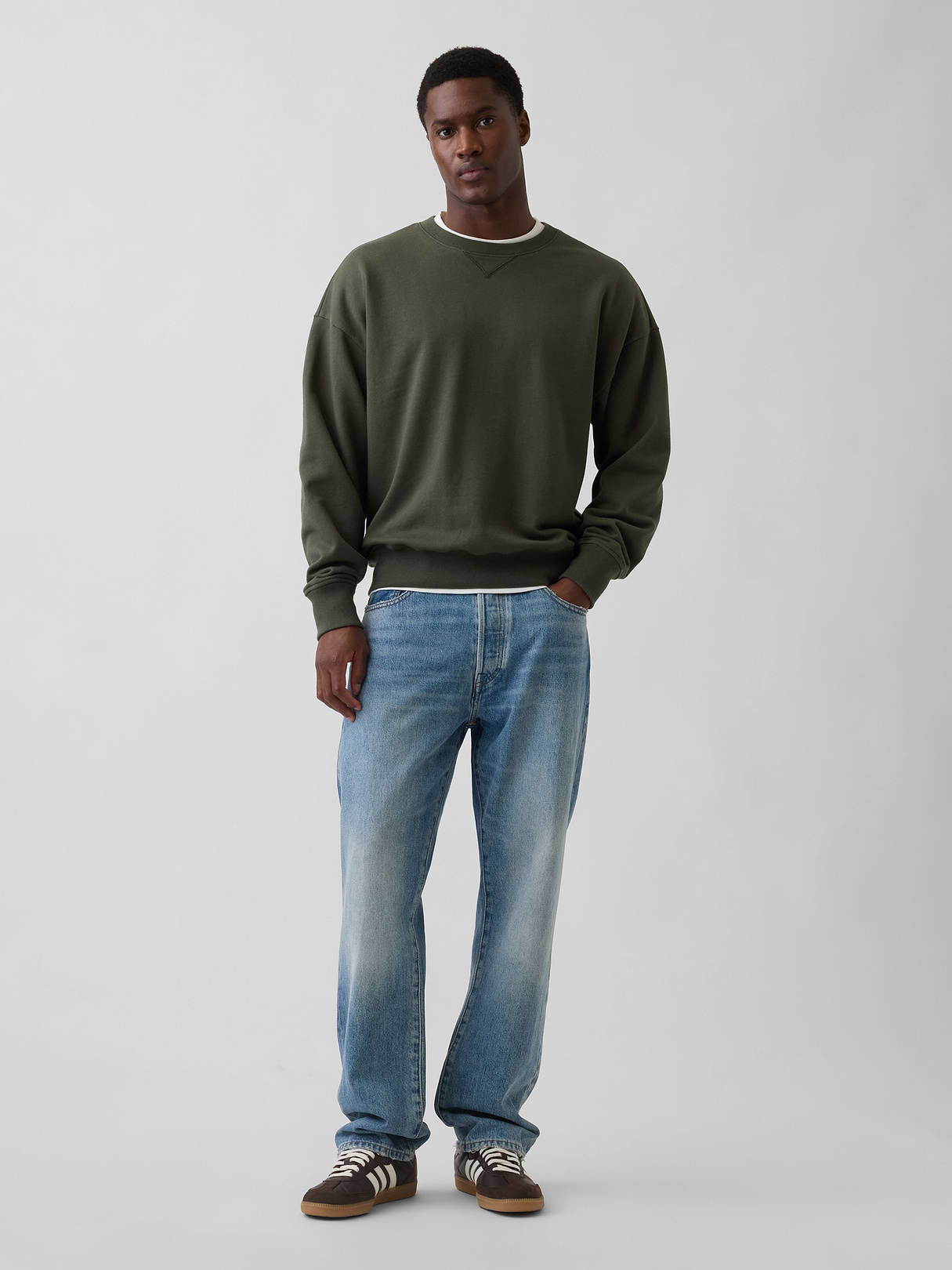 Adult Heavyweight French Terry Oversized Sweatshirt - DEEP DEPTHS GREEN