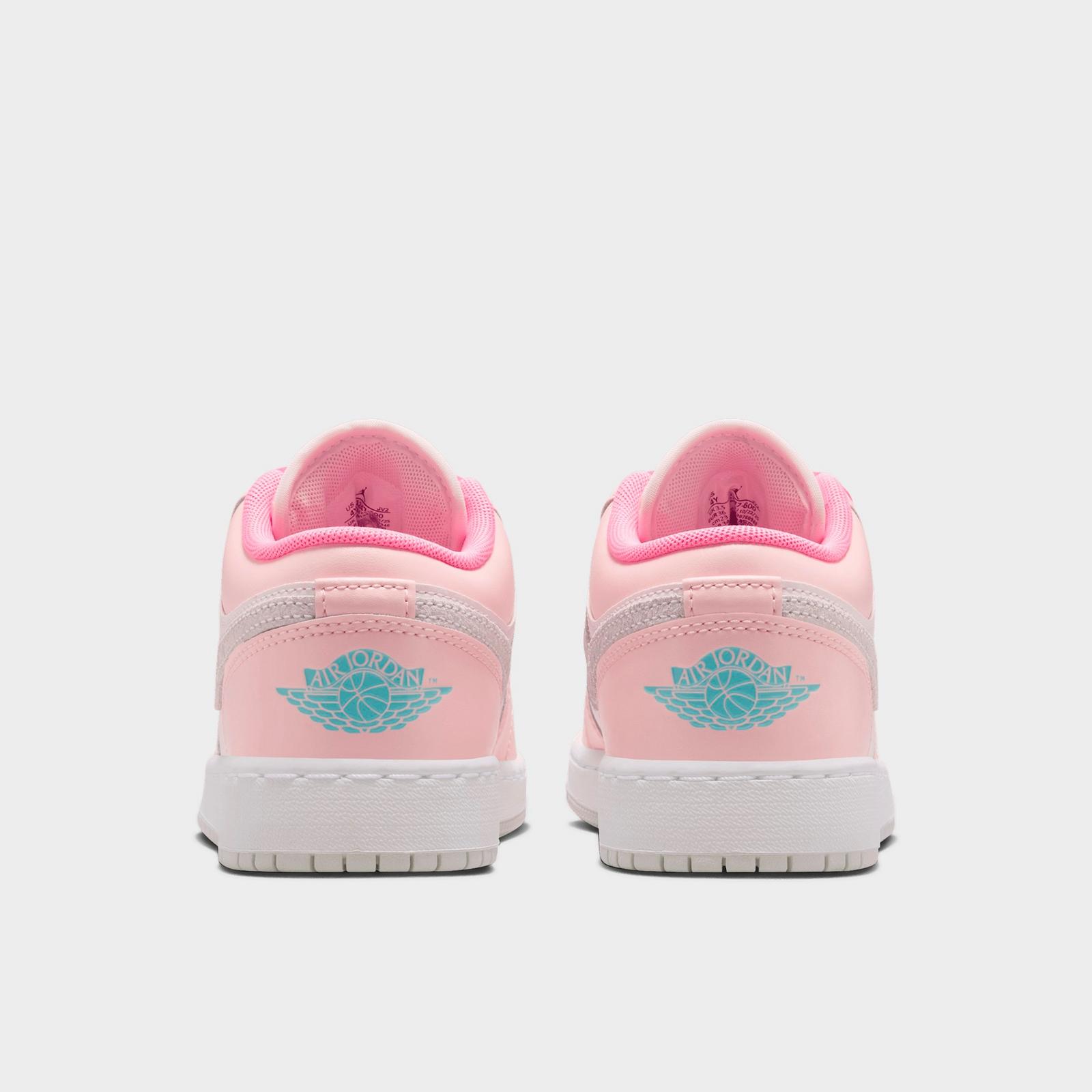 Big Kids' Air Jordan Retro 1 Low SE Casual Shoes - blocked design with elephant print Swoosh - view 4