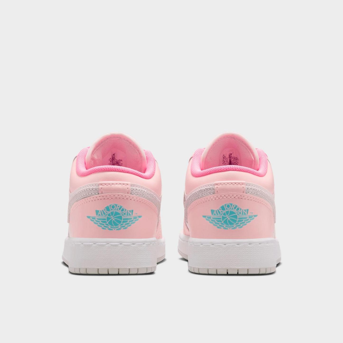 Big Kids' Air Jordan Retro 1 Low SE Casual Shoes - blocked design with elephant print Swoosh - view 4