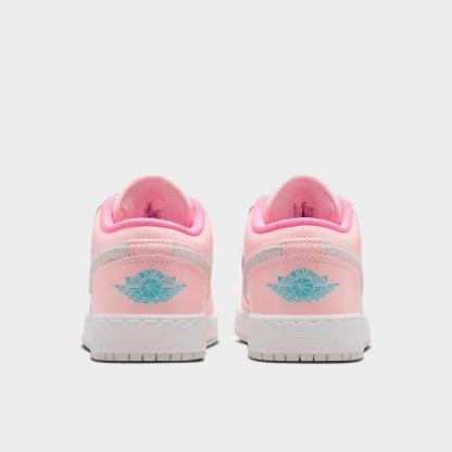 Big Kids' Air Jordan Retro 1 Low SE Casual Shoes - blocked design with elephant print Swoosh - view 4
