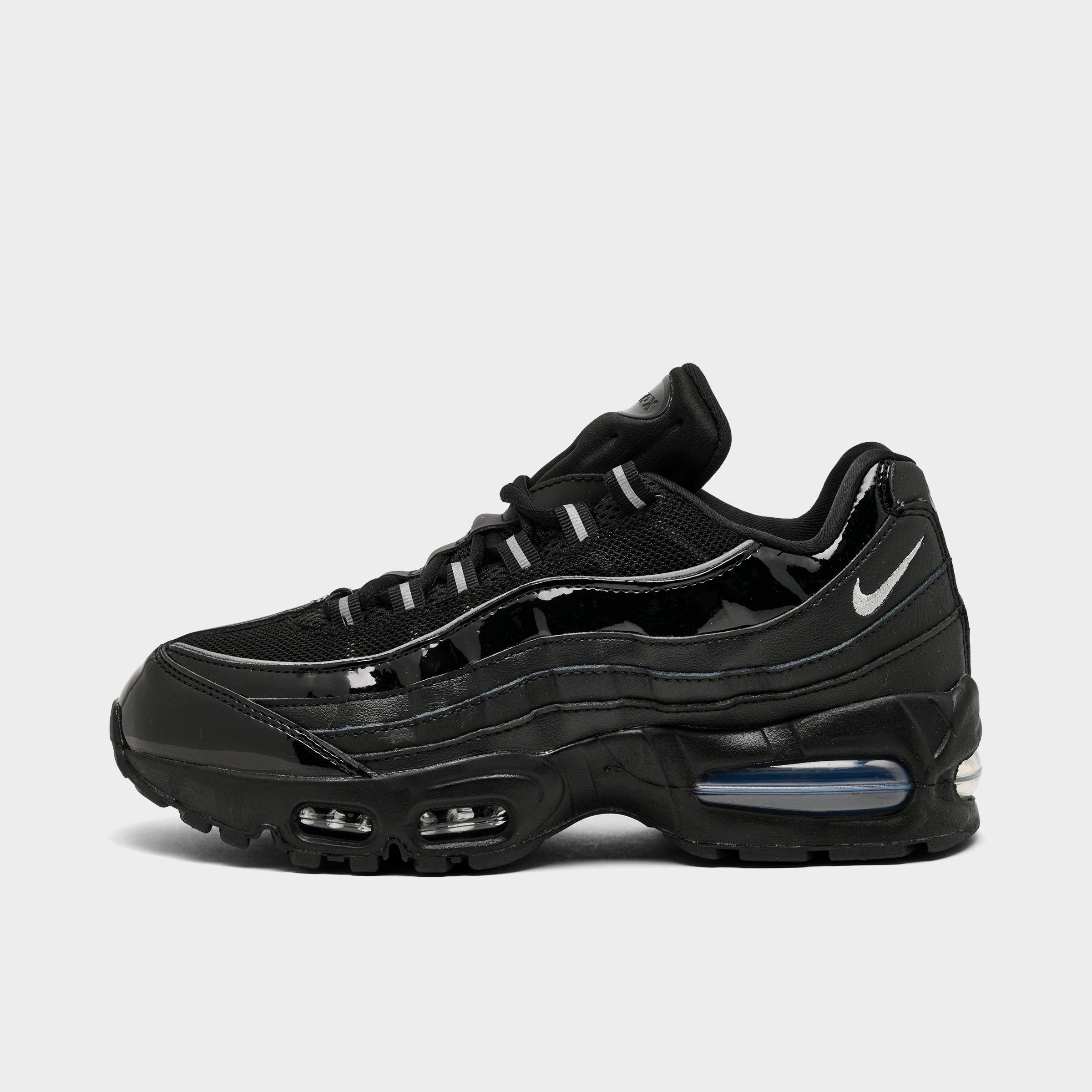 Women's Nithtke Air Max 95 Big Bubble Casual Shoes - Part 2 - Black/Reflect Silver/White/Metallic Silver - Left shoe facing left. Outside of the shoe.