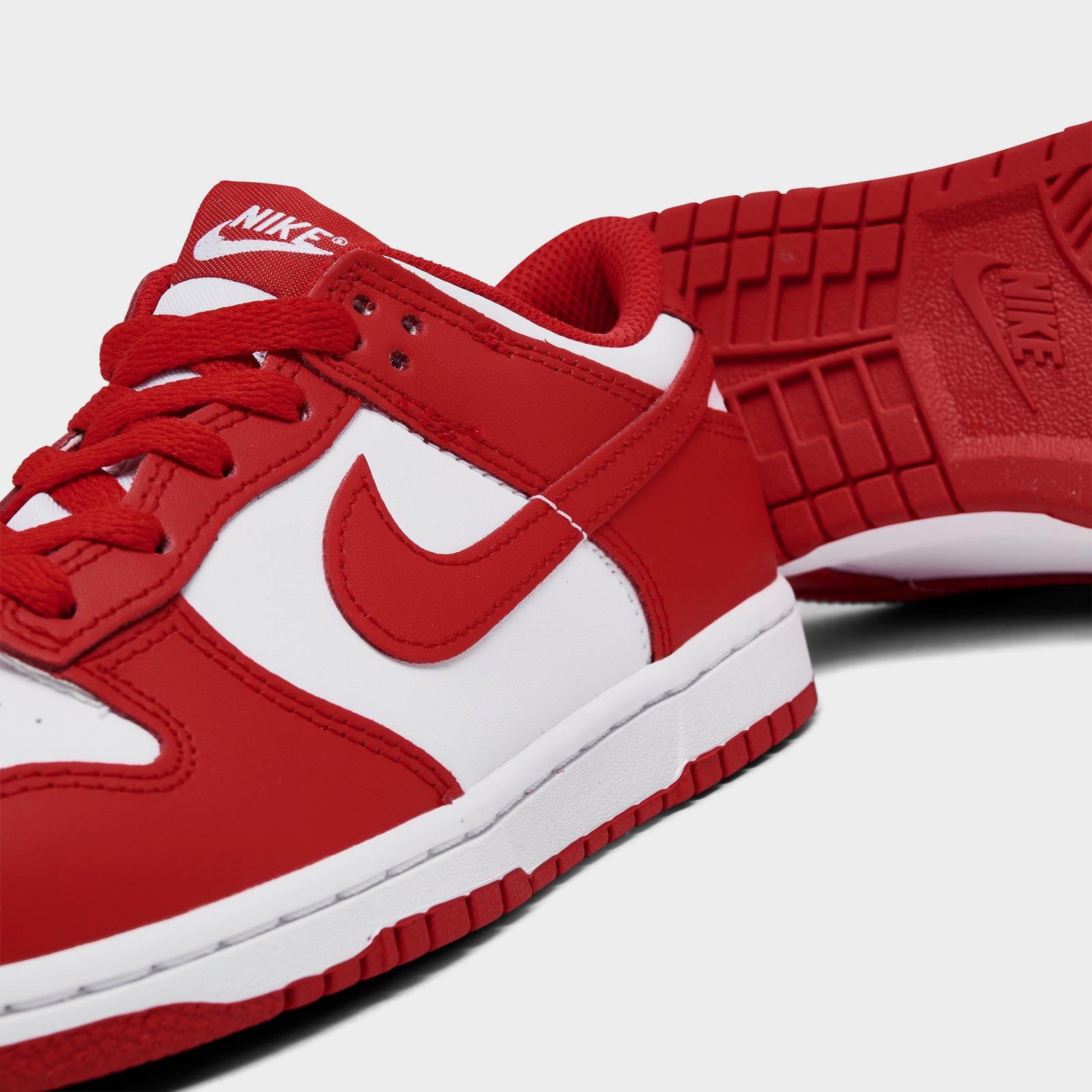 Little Kids' Nike Dunk Low Casual Shoes - White/University Red