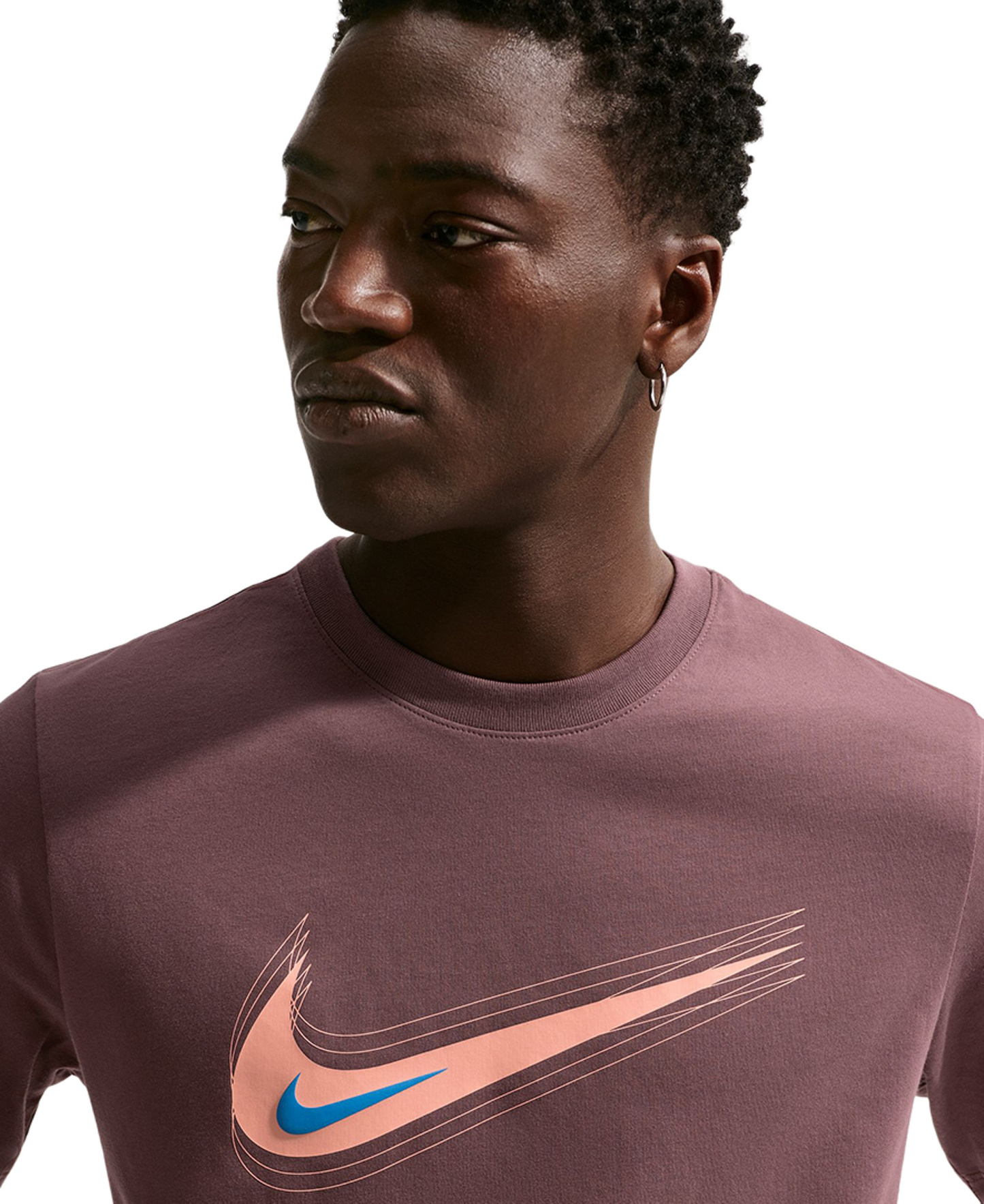 Nike Men's Swoosh Logo Crewneck T-Shirt - Tattoo