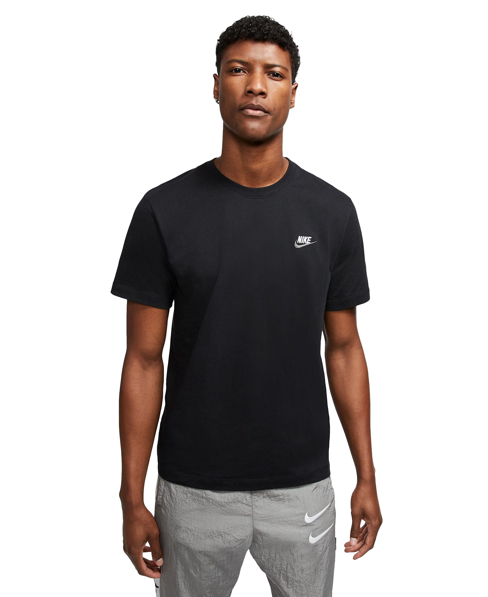 Nike Men's Sportswear Club Crewneck T-Shirt - Black/White