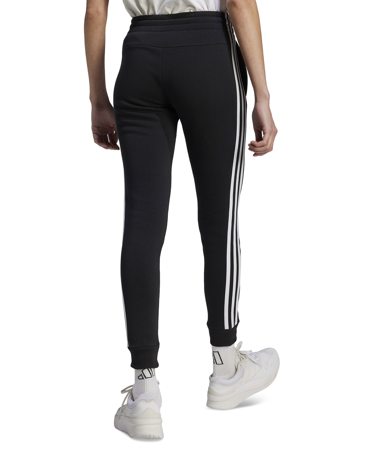adidas Women's 3-Stripe Cotton Fleece Sweatpant Jogger - Black/white