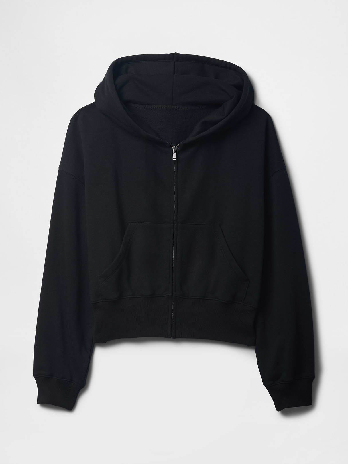 VintageSoft Wedge Zip Hoodie - True black