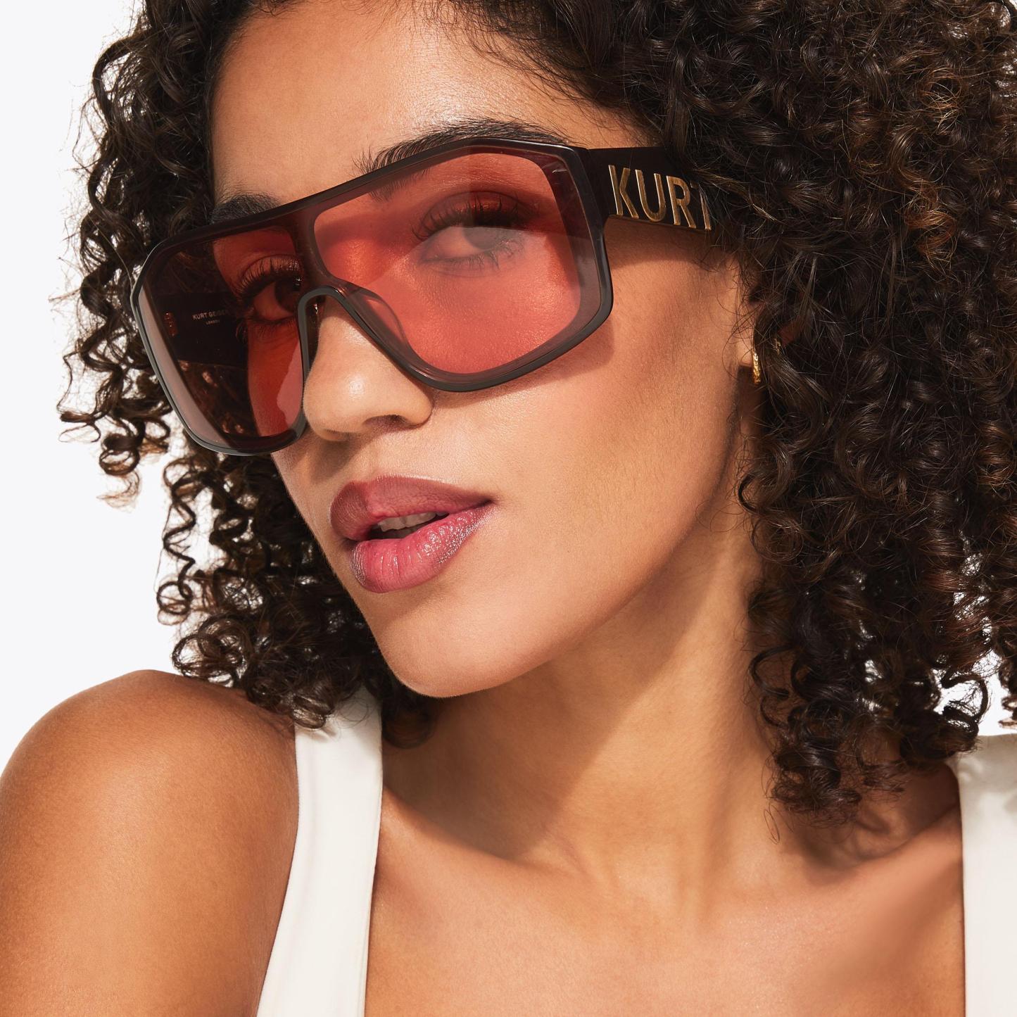 Kurt Geiger London Kurt Oversized Visor Sunglasses - Brown - view 2