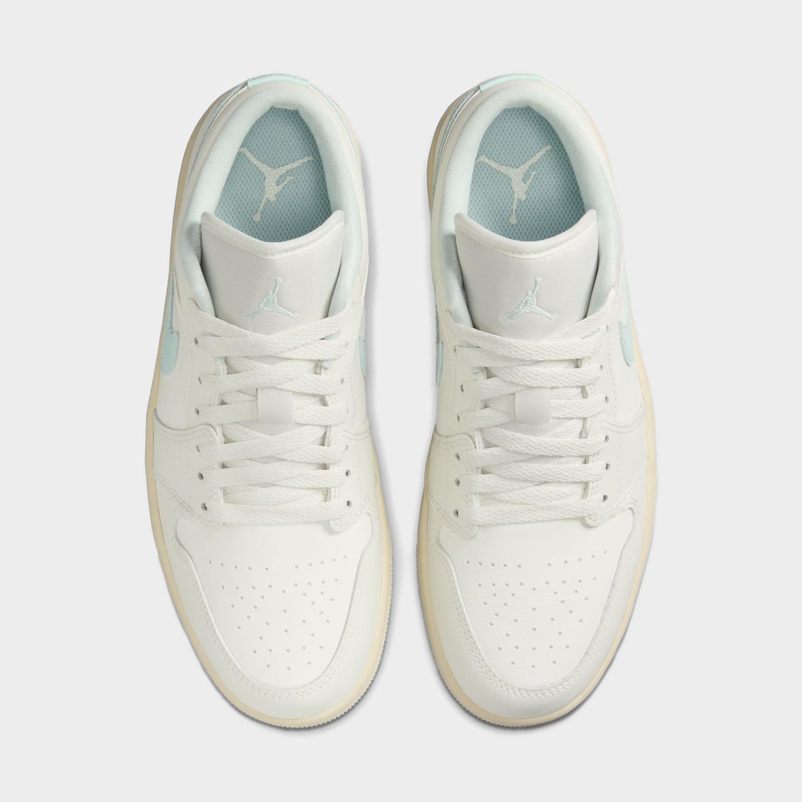 Women's Air Jordan Retro 1 Low Casual Shoes - Sail/Aura/Muslin/Jade Aura - view 5