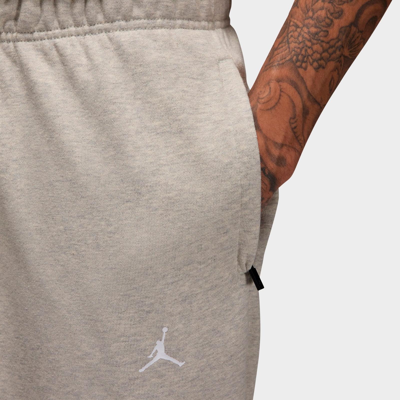 Men's Jordan Dri-FIT Sport Crossover Fleece Jogger Pants - Grey Heather/White - view 4