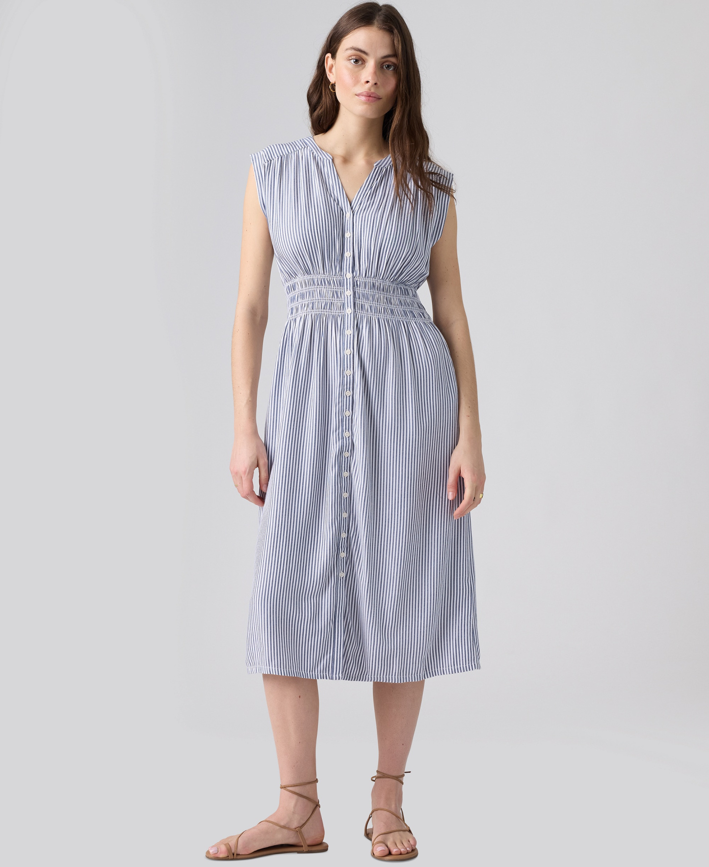 Levi's Women's Beatrice Button-Front Midi Dress - Hadley Stripe D49349