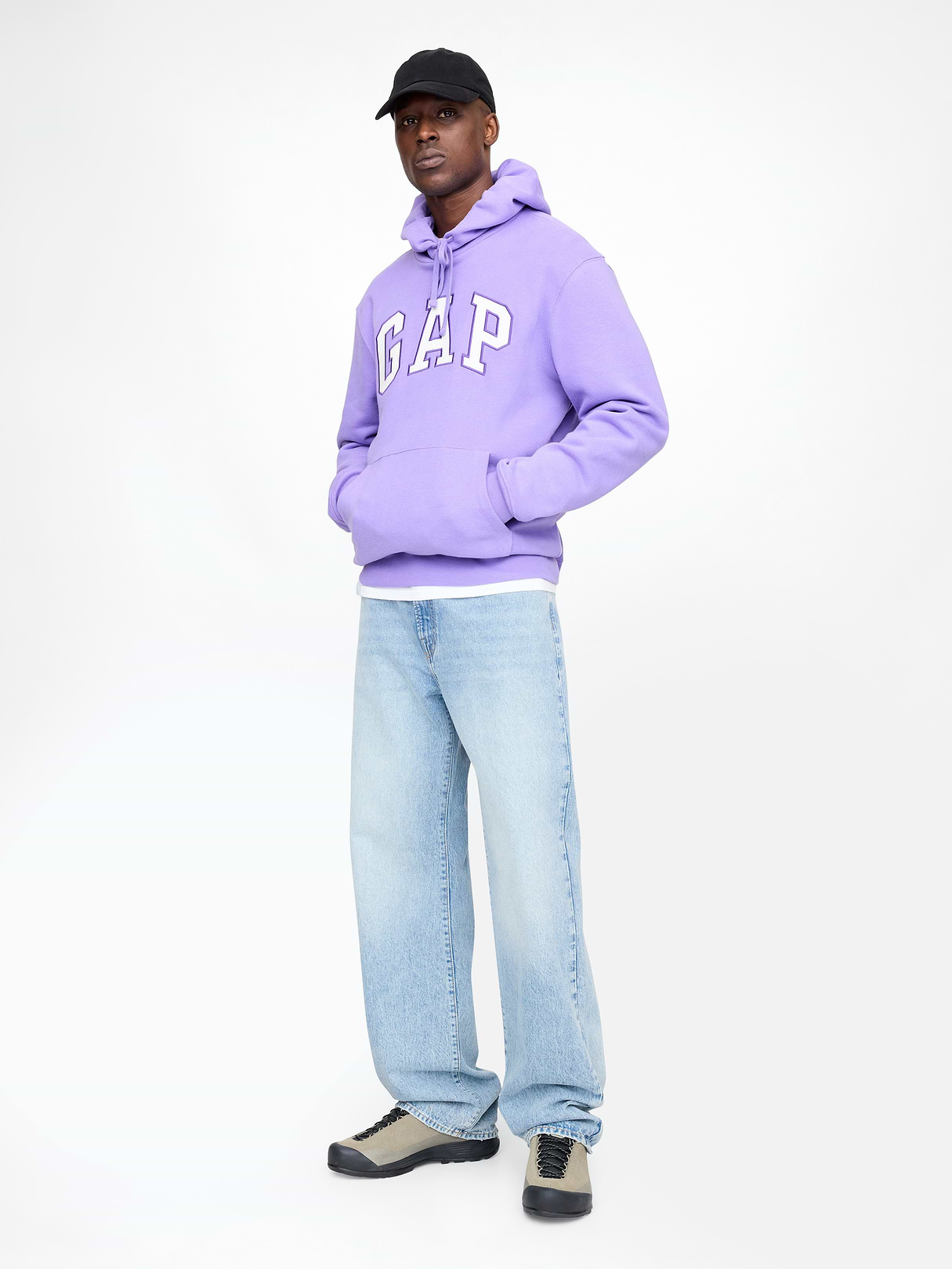 Adult VintageSoft Arch Logo Hoodie - Wisteria blossom