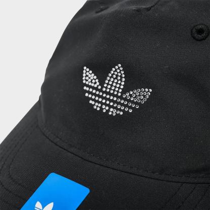 Women's adidas Originals Rhinestone Trefoil Strapback Hat - Black - view 5