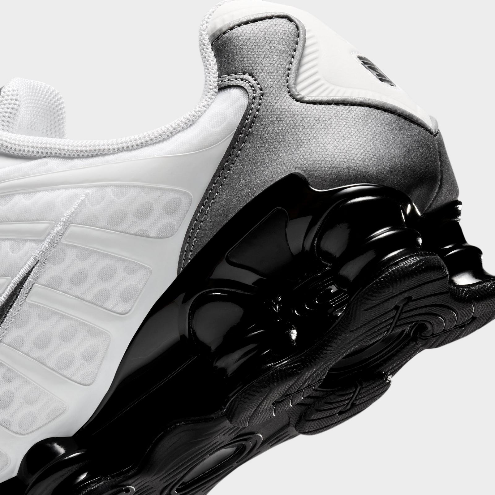 Men's Nike Shox TL Casual Shoes - White/Black/Cool Grey/Metallic Cool Grey
