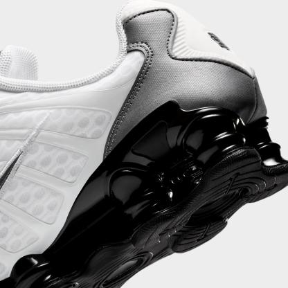 Men's Nike Shox TL Casual Shoes - White/Black/Cool Grey/Metallic Cool Grey