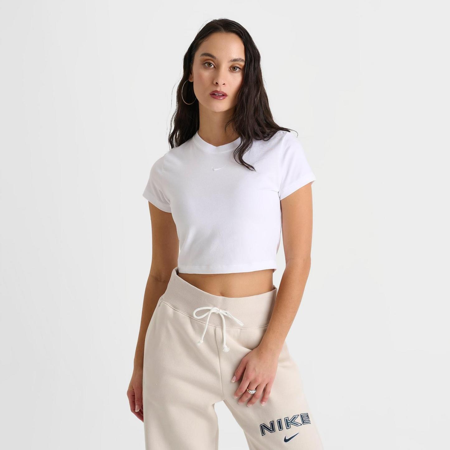 Women's Nike Sportswear Chill Knit Cropped T-Shirt - White