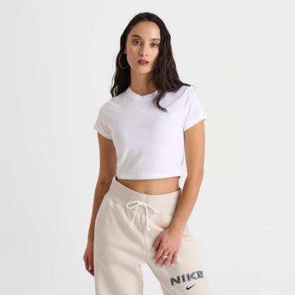 Women's Nike Sportswear Chill Knit Cropped T-Shirt - White