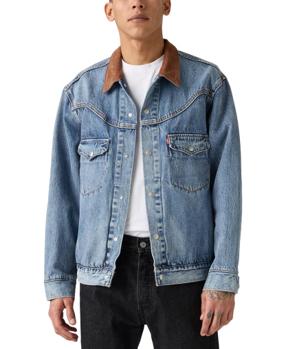 Levi's Men's Western Shorthorn Relaxed-Fit Denim Trucker Jacket - Off To Parris