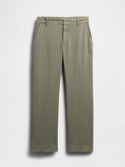 Mid Rise Khakis - Mesculen green