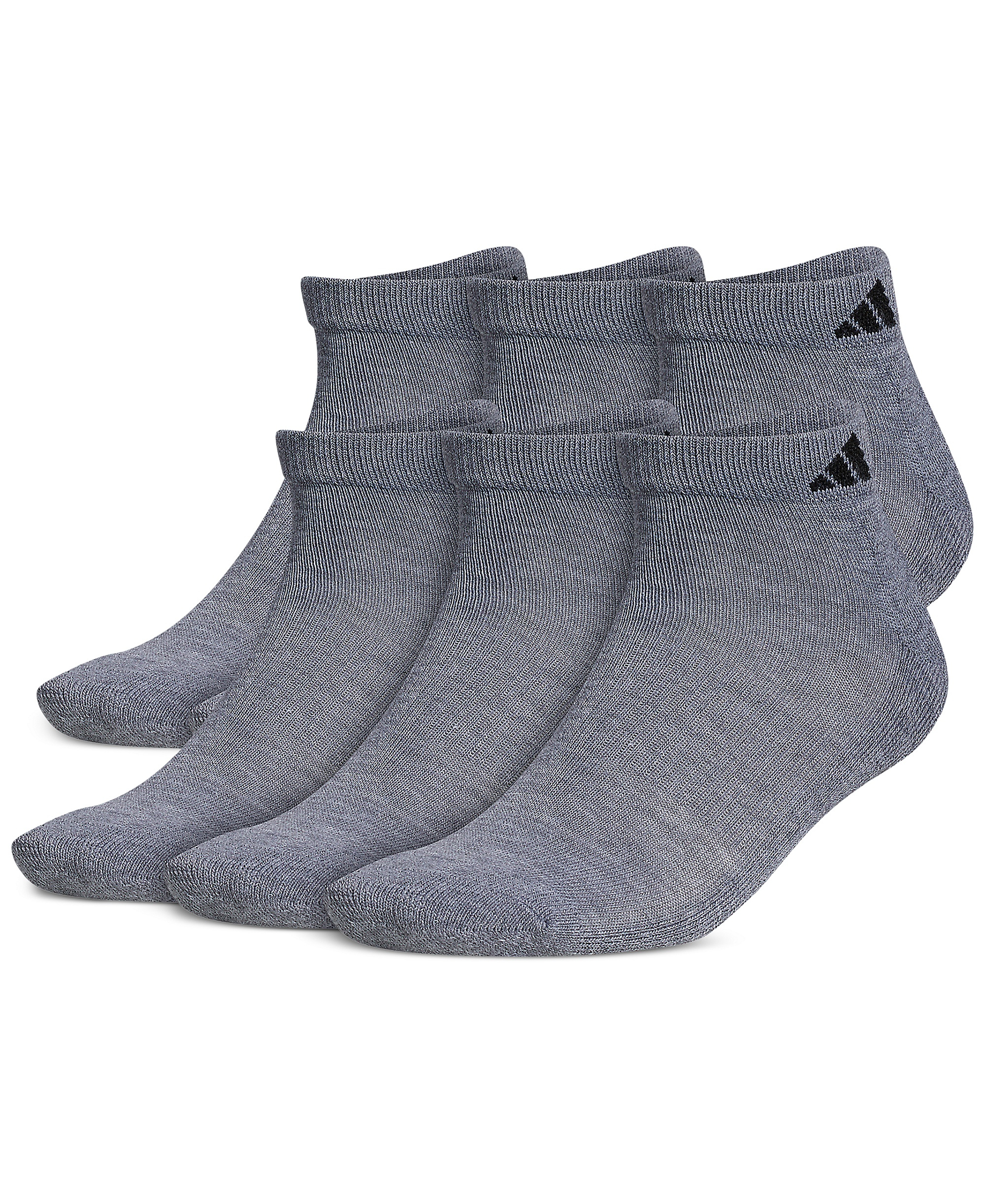 adidas Men's Cushioned Athletic 6-Pack Low Cut Socks - Medium Grey